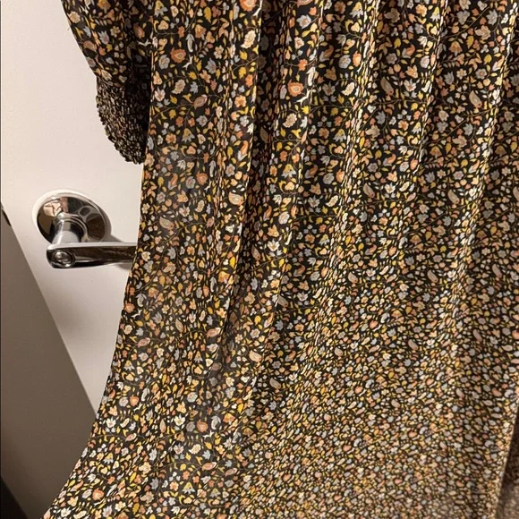 Madewell Long Sleeve Brown Floral Dress size XL - Picture 9 of 10